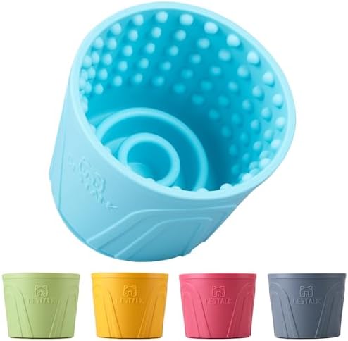 Dog Lick Bowl, Bestalk Anxiety Relief Slow Feeder Dog Lick Mat Treat Dispenser, Non-Slip Licking Bowl Enrichment Toys for Small Medium and Large Breed Dogs, BPA Free Silicone(Teal,S)