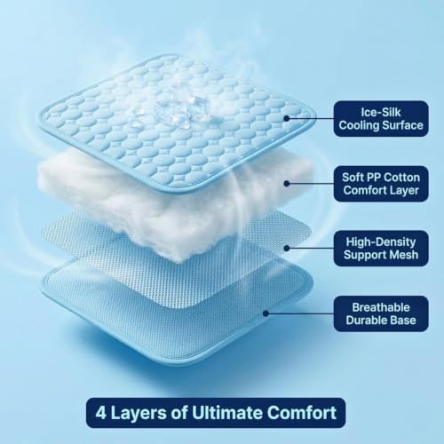 paw Labs Cooling mat for Cats and Dogs, Self-Cooling Pet Pad, Washable Portable Foldable Ice Silk Mat, Extra Large Cooling Cushion for Pets (Pink, XS（15.75 * 11.81） inch)