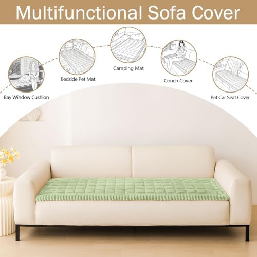 hyha Couch Cover for Dogs, Washable Non Slip Plush Flannel Sofa Protector