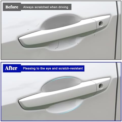 12PCS Car Door Handle Protector, Waterproof Anti-Scratch Film Clear Invisible Auto Door Bowl Sticker, Non-Marking Self Adhesive Handle Cup Scratch Guard for Most Vehicles