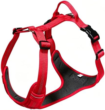 No Pull Dog Harness Reflective Adjustable Vest, Red, S
