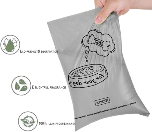 YUCHIYA Dog Poop Bag Holder Dispenser with LED Flashlight(Light Grey)