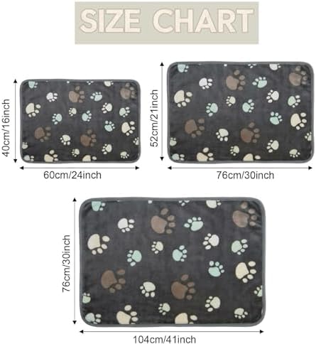 CADONO Fluffy Premium Flannel Dog Blanket Washable Paw Printed Throw for Small Medium Large Dog Cat(41"x31" Brown)