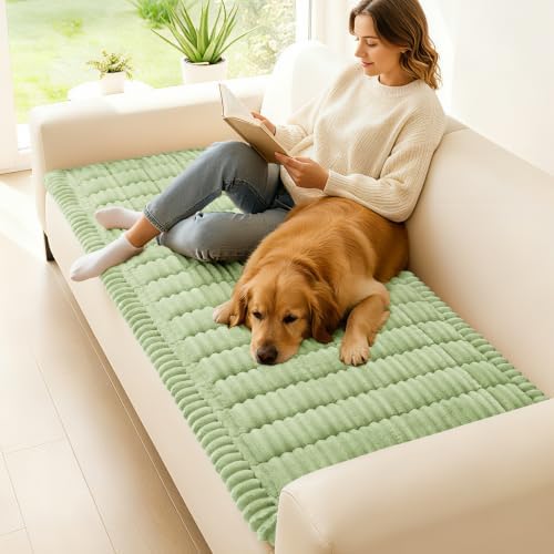 hyha Couch Cover for Dogs, Washable Non Slip Plush Flannel Sofa Protector