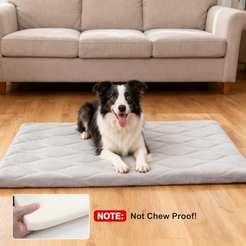 BEAUTYZOO Dog Crate Pad Washable Ultra Soft Pet Kennel Mat Medium, 30" Gray