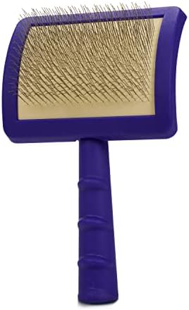 Jelly Pet Universal Slicker Brush for Dogs, Dog Grooming Brush, Remove Tangles/Dead Undercoat, Tuffer Than Tangles, Doodle Huskie Sheep Dog Golden Retriever German Shepherd, Soft Pin, Purple, Large