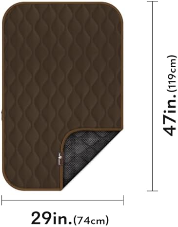 Paw Inspired Washable Padded Crate Mats for Dogs, Dark Brown, 47x29 Inch