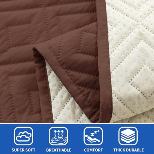2026 Waterproof Sofa Dog Blanket (30"x70") Comfy Couch Sofa Mat for Pets with Anti-Slip Back, Universal Incontinence Lightweight Liner Pad for Furniture Car Picnic etc Durable Washable, Coffee