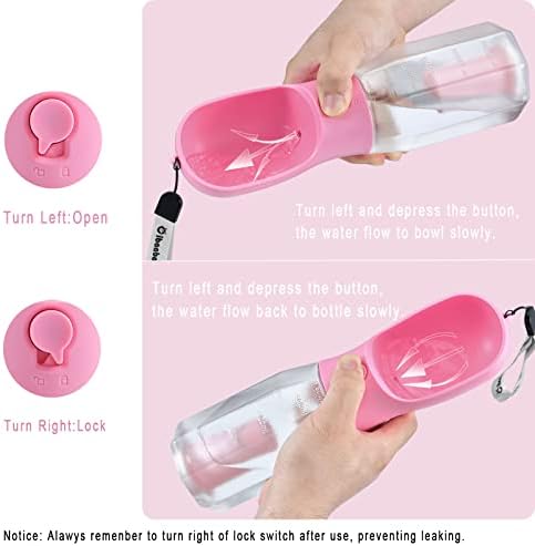 Cibaabo Dog Water Bottle with Food Container & Poop Bag Holder & Filter
