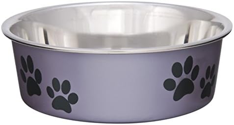 Loving Pets Bella Dog Bowls- Stainless Steel Dog & Cat Bowls - Spill Proof Dog Food Bowl, Cat Bowl, Puppy Essentials & Pet Supplies Great for Home & Travel (Small 10-20 lbs, Grape)