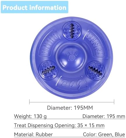 2Pcs Dog Frisbee with Treat Holes,8'' Soft TPR Flying Disc Chew Toy for Dogs, Treat Dispensing Fetch Toy for Outdoor Play & Exercise, Stress Relief Dog Toy(Purple ×1 + Green ×1)