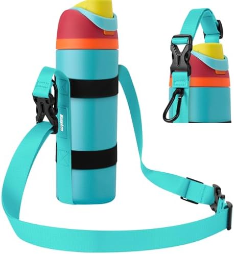 EasyAcc Water Bottle Holder Strap Sling, for Owala FreeSip 24 32 40 oz, Hydro Flask, Cirkul, Yeti, Stanley Flip, Universal Water Bottles, with Carabiner, for Walking Curise Travel (Bottle Excluded)