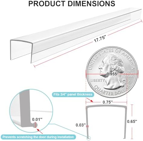 4 Pack 18" Cabinet Door Protector Edge Guard for Kitchen Cabinet & Drawer