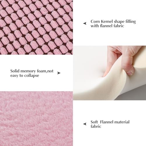 BVAGSS Reversible Dog Crate Pad, Memory Foam Pet Bed Mat, Soft Warm Machine Washable Sleeping Kennel Mattress for Small Medium Large Dogs XH079 (42''x28''x1.6'',Pink)