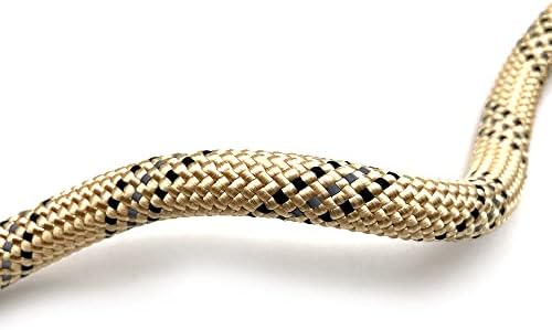 Heavy Duty Rope Dog Leash with 1100LB Rated Locking Carabiner – 6FT Climbing-Inspired Reflective Rope Leash for Large & Medium Dogs that Pull – Padded Handle (Khaki)