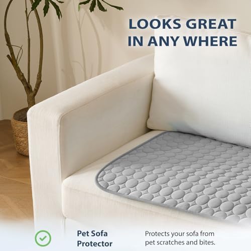 MICROCOSMOS Summer Cooling Mat & Sleeping Pad- Water Absorption Top, Materials Safe, Easy Carry, EZ Clean. Keep Cooling for Pets, Kids and Adults.(Grey, 36" x36")