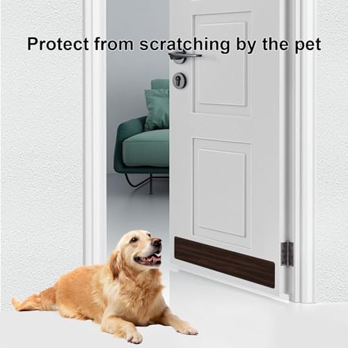 Dog Door Protector from Scratching, Steel Guard, Walnut Grain 6"x30"