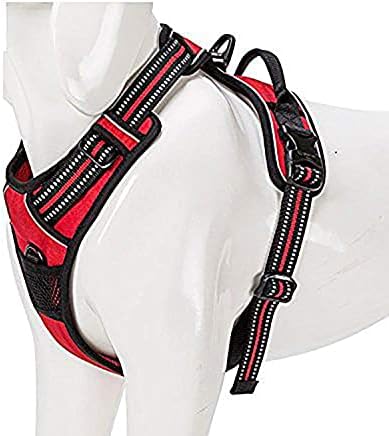 TRUE LOVE Adjustable No-Pull Dog Harness Reflective Pup Vest Harnesses Comfortable Control Brilliant Colors Truelove TLH5651(Red,L)