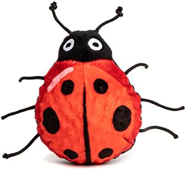 fabdog Faballs Dog Ball Toys - Super Squeaky Durable Dog Toys for All Breeds - Plush Dog Squeak Toy Balls | Animal-Themed Plush Toys | Small Lady Bug