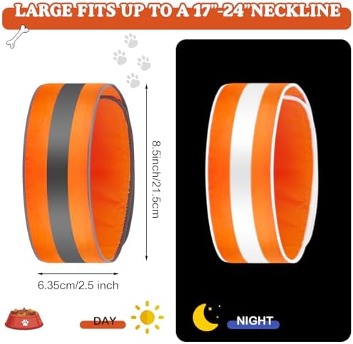 Paterr 2 Pcs Reflective Dog Collar Adjustable for S M L Dogs,Stripe