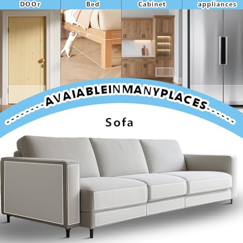 Cat Scratch Furniture Protector - 0.2mm Thick Clear PVC Couch Protector from (15.7inX196.8in（with 20 Twist Pins）)