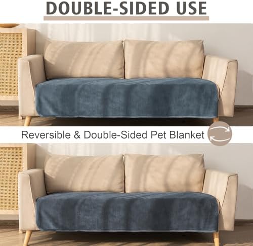 Ameritex Pet Bed Blanket Reversible 100% Waterproof Velvet Super Soft for Sofa and Bed