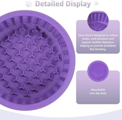 Dog Slow Feeder Lick Bowl, Freeze Lick Mat with Suction Cup