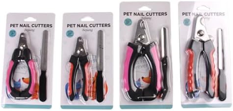 2-in-1 Pet Nail Clipper and File, Stainless Steel Sharp Blades with Safety Guard, Spring-Loaded Locking Handle, Grooming Tool for Small Medium Large Dogs and Cats
