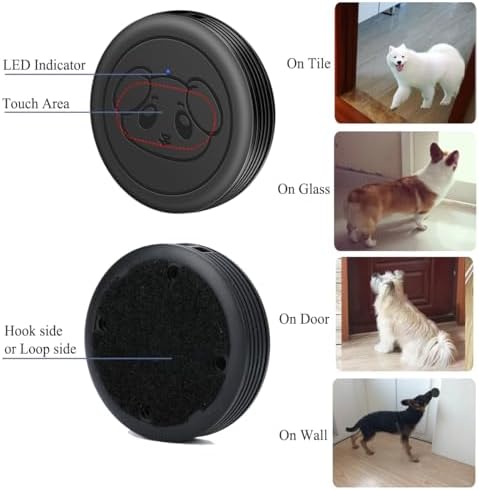 Dog Door Bell, Wireless Doggie Doorbells for Potty Training, Door Bell for Dogs to Go Outside, Dog Bells (Black, 2 Receiver 2 Transmitters)