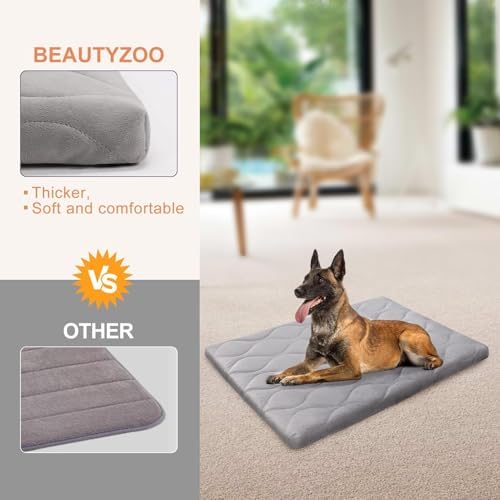 BEAUTYZOO Dog Crate Pad Washable Ultra Soft Pet Kennel Mat Medium, 30" Gray