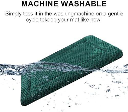 Dog Bed Mat,Reversible & Ultra Soft Kennel Pad-Machine Washable Pet Bed for Dogs & Cats-All-Weather Crate Liner for Crates,Carriers & Travel (Dark Green, 30" L x 20" W x 1.5" Th)