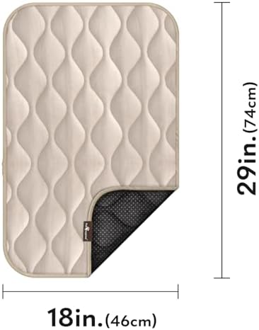 Paw Inspired Washable Padded Crate Mats for Dogs, Beige, 29x18 Inch