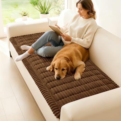 hyha Couch Cover for Dogs, Washable Non Slip Plush Flannel Sofa Protector