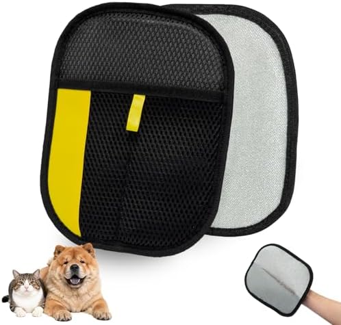 Pet Grooming Gloves for Cats & Dogs – Gentle Deshedding & Massage Brush Glove, Efficient Hair Remover with Static Adsorption, Soft Silicone Tips, Easy to Clean & Comfortable Fit