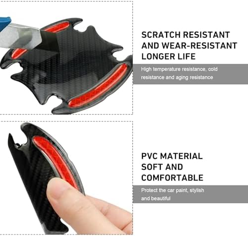 WZP 8PCS Car Door Handle Scratch Protectors, 3D Safety Reflective Strips