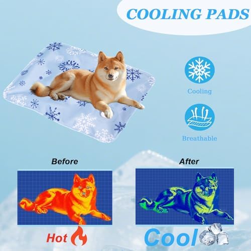 Cooling Dog Bed, Premium Pet Cooling Mat Waterproof & Scratch-Resistant, Non-Slip Summer Essential for Dogs Cats, Foldable Cooling Pad for Indoor Outdoor Travel(S 16''*20'')