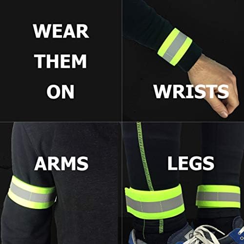 Reflective Bands for Night Walking Reflective Arm Bands for Runners Reflective Wristbands Reflective Ankle Bands Cycling Reflective Running Gear Bike Pant Leg Strap Bicycle Pants Clips