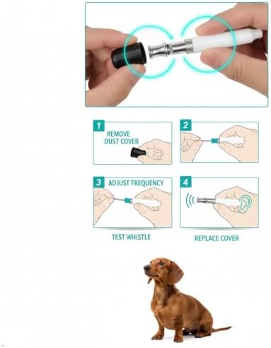 2 Pack Adjustable Ultrasonic Dog Whistles, Silent Dog Training Whistles for Recall & Behavior Guidance, with Lanyard (Black & White)