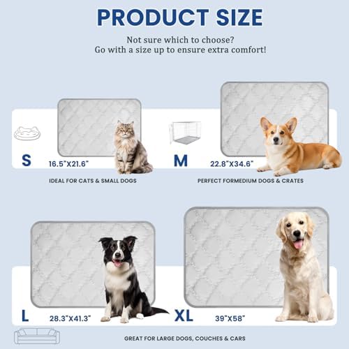 SUPRIY Pet Cooling Mat Pet Fabric for Dogs & Cats Q-Max>0.4(Gray,Small)
