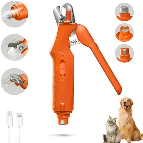 CATPICK 2-in-1 Cat & Dog Nail Clippers with Grinder and Dual LED Lights