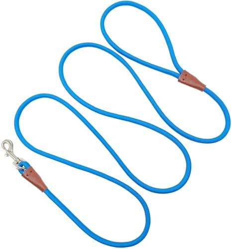 MayPaw Small Rope Dog Leash 6FT 8FT 10FT, 1/4 in Lightweight Pet Leash for Small Dogs/Puppy, Classic Colors Round Dog Lead (8ft*1/4", Blue)