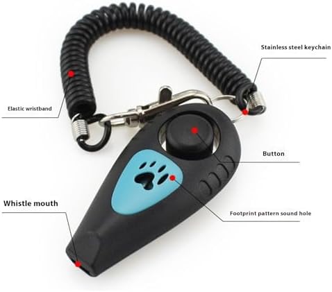 URBEST Dog Training Clickers and Whistle in One, Pet Training Clicker for Dog Cats Puppy Birds Horses (2)