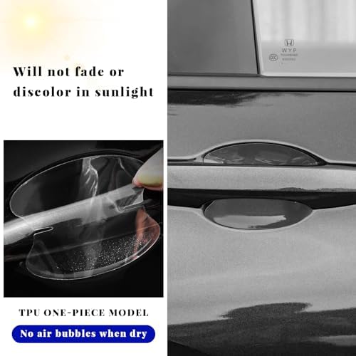 12PCS Car Door Handle Protector, Waterproof Anti-Scratch Film Clear Invisible Auto Door Bowl Sticker, Non-Marking Self Adhesive Handle Cup Scratch Guard for Most Vehicles