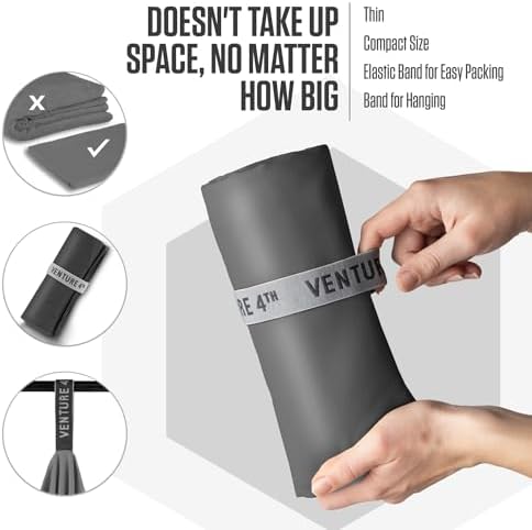 VENTURE 4TH Quick Dry Microfiber Towel for Camping & Gym - Charcoal XL