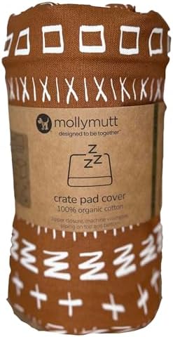 Molly Mutt Dog Crate Pad Cover, 100% Cotton Canvas Cover for Dog or Puppy Crate Bed, Durable, Washable, and Free of Harmful Chemicals, Pre-Shrunk, 54"x37"x2.5", Everywhere