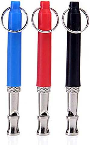 Dog Whistle, Ultrasonic Pet Training Flute, Stainless Steel Plastic, with Soft Fabric Lanyard, for Most Dog Breeds (Blue)
