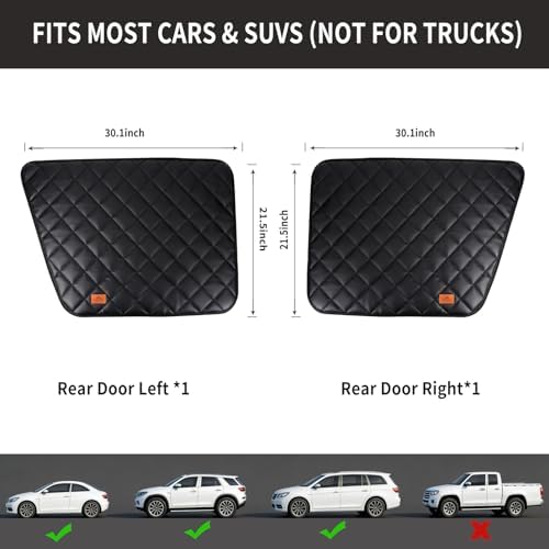 Dog Car Door Protector,PU Leather Dog Car Door Covers,2-Pack,Regular