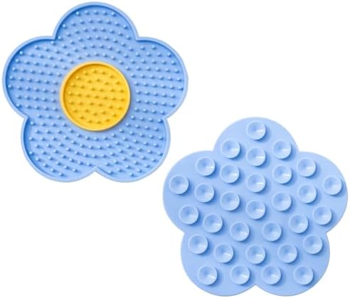 Lick Pads for Dogs,Dog Lick Mat with Suctions Cup,Slow Feeders Licking Mat,Flower Shape Silicone Pad,for Cats,Dogs
