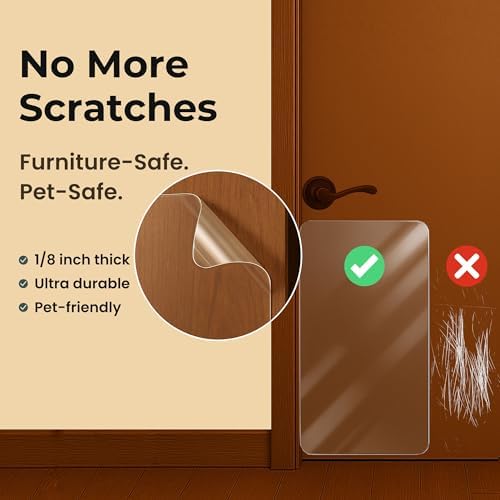 Dog Scratch Protectors for Doors 2-Pack 36 x 20’’ Clear Cat Scratching Guard Protection Easy Install on Wall Window Glass Screen & Sliding Doors Furniture Indoor/Outdoor