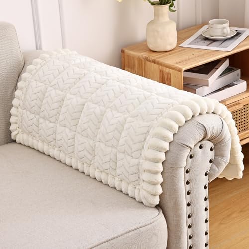 Smiry Couch Cover for Dogs, Non Slip Fuzzy Pet Sofa Arm Covers Washable